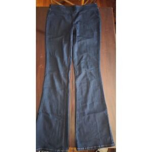 1822 Denim Womens High Rise Pull On Flare Jeans Dark Indigo Blue Size 12 Stretch